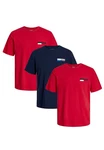 Jack & Jones T-Shirt Corp 3er Pack Rot