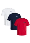 Jack & Jones T-Shirt Corp 3er Pack Dunkelblau/Rot/Weiß Jack & Jones T-Shirt Corp 3er Pack Dunkelblau/Rot/Weiß