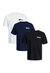 Jack & Jones T-Shirt Corp 3er Pack Dunkelblau/Weiß Jack & Jones T-Shirt Corp 3er Pack Dunkelblau/Weiß