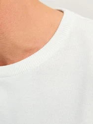 Jack & Jones Strickpullover JJEBASIC KNIT CREW NECK Weiß/Creme/Khaki