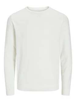 Jack & Jones Strickpullover JJEBASIC KNIT CREW NECK Weiß/Creme/Khaki