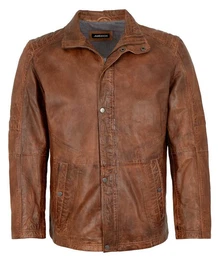 Lederjacke Campos - Herren Lederjacke Lammnappa dcognac