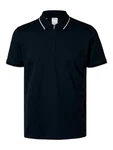 SELECTED HOMME Poloshirt SLHFAVE SPORT ZIP SS POLO NOOS Dunkelblau/Blau