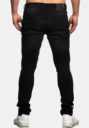 Elara Slim-fit Jeans Herren Destroyed Fit Hose Denim Stretch Schwarz