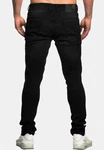 Elara Slim-fit Jeans Herren Destroyed Fit Hose Denim Stretch Schwarz