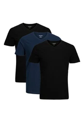 Jack & Jones T-Shirt 3er Pack Organic Basic Dunkelblau