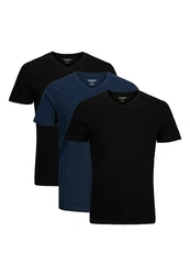 Jack & Jones T-Shirt 3er Pack Organic Basic Dunkelblau