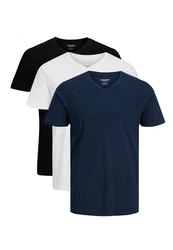 Jack & Jones T-Shirt 3er Pack Organic Basic Dunkelblau/Blau/Hellblau
