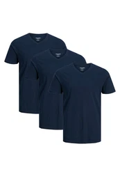 Jack & Jones T-Shirt 3er Pack Organic Basic Dunkelblau