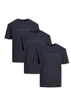 Jack & Jones T-Shirt 3er Pack Star JJ Dunkelblau/Blau