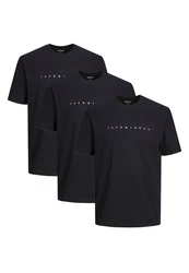 Jack & Jones T-Shirt 3er Pack Star JJ Dunkelblau/Schwarz