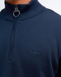 Barbour Strickpullover Troyer Tain Dunkelblau/Blau