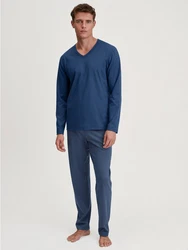 CALIDA Pyjama Special Herren Blau/Dunkelblau/Grau/Hellblau
