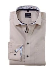 OLYMP Hemd Beige/Khaki/Braun