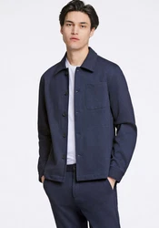 LINDBERGH Hemdjacke Oberhemd Dunkelblau/Hellblau/Blau