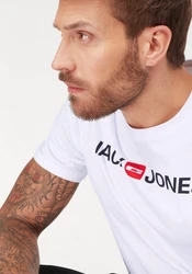 Jack & Jones T-Shirt LOGO TEE CREW NECK Schwarz/Weiß