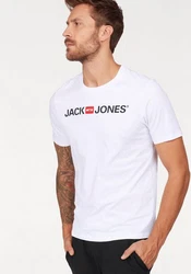 Jack & Jones T-Shirt LOGO TEE CREW NECK Schwarz/Weiß