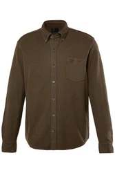 JP1880 Businesshemd Piqu-Hemd Langarm Kentkragen Dunkelgrün/Khaki/Braun/Grau