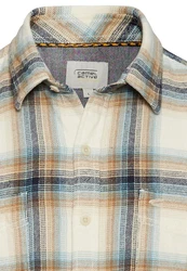 camel active Langarmhemd Blau/Beige/Hellblau
