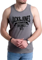 Jack & Jones Tanktop mit Print (2er-Pack) Grau/Schwarz/Blau/Dunkelgrau