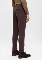 Antioch 7/8 Strandhose High Waist Pleated Casual Trousers Braun/Dunkelbraun/Bordeaux/Dunkelrot/Khaki