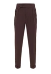 Antioch 7/8 Strandhose High Waist Pleated Casual Trousers Braun/Dunkelbraun/Bordeaux/Dunkelrot/Khaki