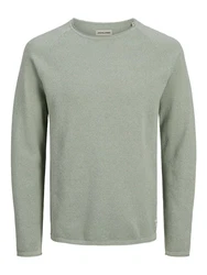 Jack & Jones Rundhalspullover JJEHILL KNIT CREW NECK pastellgrn