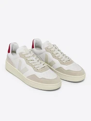 VEJA V-90 Sneaker Weiß/Rot/Beige