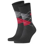 Burlington Kurzsocken Herren 2er Pack Manchester Dunkelgrau/Grau/Rot