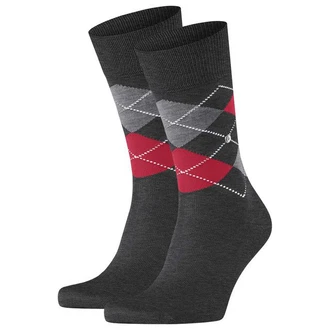 Burlington Kurzsocken Herren 2er Pack Manchester Dunkelgrau/Grau/Rot