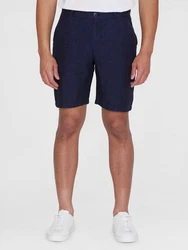 KnowledgeCotton Apparel Chinohose Chuck Regular Linen Shorts Weiß/Creme/Dunkelblau