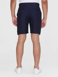 KnowledgeCotton Apparel Chinohose Chuck Regular Linen Shorts Weiß/Creme/Dunkelblau