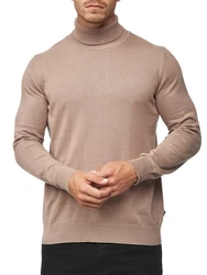 Indicode Eldo Feinstrickpullover Rollkragen Herren Beige Mix