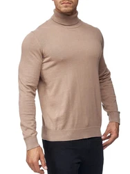 Indicode Eldo Feinstrickpullover Rollkragen Herren Beige Mix