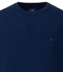 Redmond Strickpullover Uni Dunkelblau/Blau