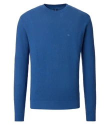 Redmond Strickpullover Uni Blau/Dunkelblau