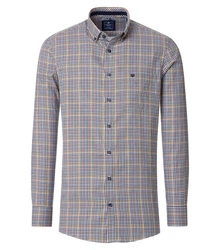 Redmond Langarmhemd Comfort Fit Rot/Dunkelblau/Hellblau