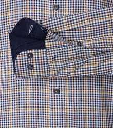 Redmond Langarmhemd Comfort Fit Rot/Dunkelblau/Hellblau