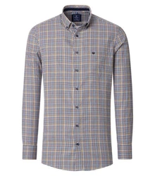 Redmond Langarmhemd Comfort Fit Rot/Dunkelblau/Hellblau