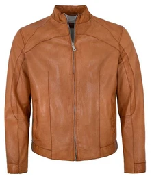Lederjacke MSWinston - Herren Lederjacke Lammnappa gebranntes orange