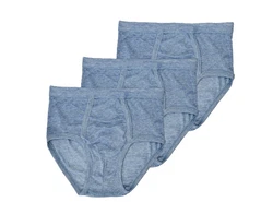 Toker Collection Slip Herrenslip klassischer Schnitt blau/grau meliert