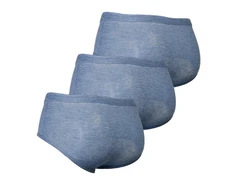 Toker Collection Slip Herrenslip klassischer Schnitt blau/grau meliert