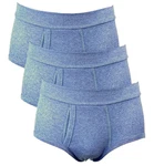 Toker Collection Slip Herrenslip klassischer Schnitt blau/grau meliert