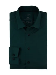 OLYMP Langarmhemd Luxor 24/Seven modern fit Jerseyshirt Dunkelgrün/Türkis/Grün