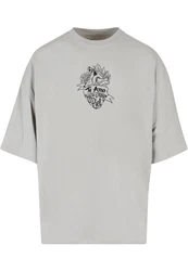 Merchcode T-Shirt Frida Kahlo Te amo outline Huge Tee (1-tlg) Grau/Hellgrau/Khaki