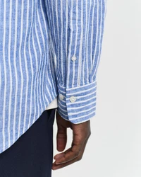 Gant Langarmhemd REG COTTON LINEN STRIPE SHIRT Hellblau/Blau