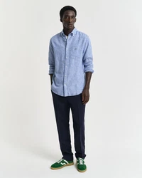 Gant Langarmhemd REG COTTON LINEN STRIPE SHIRT Hellblau/Blau