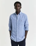 Gant Langarmhemd REG COTTON LINEN STRIPE SHIRT Hellblau/Blau