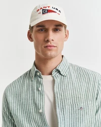 Gant Langarmhemd REG COTTON LINEN STRIPE SHIRT Grün/Hellgrün