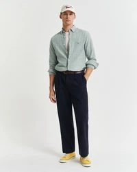 Gant Langarmhemd REG COTTON LINEN STRIPE SHIRT Grün/Hellgrün